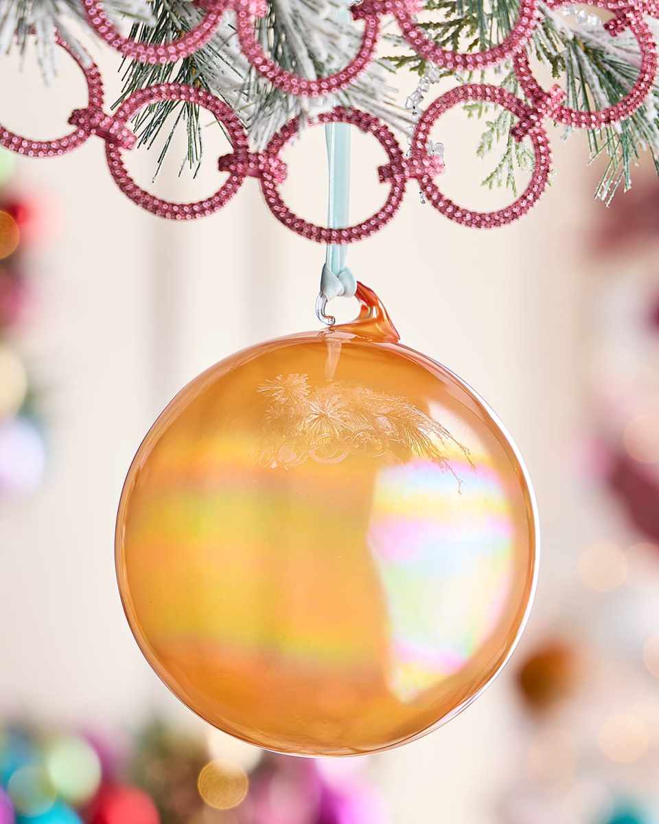 Magenta Essence Glass Christmas Ornament